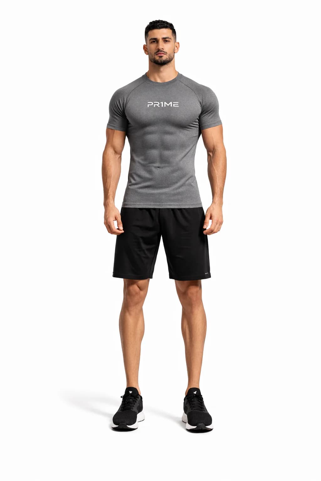 gray compression shirt gym wear by PR1ME